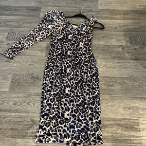 Sexy Dresses Long Sleeve Cut Out Print Slim Midi Irregular Dress